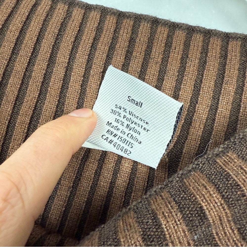 Varley Brown Ribbed Crew Neck Sweater Excellent Condition - Picture 9 of 9